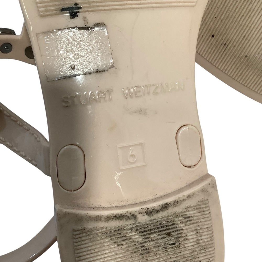 Stuart Weitzman Beige Sandals with Pearl and Gem Accents - Picture 6 of 6